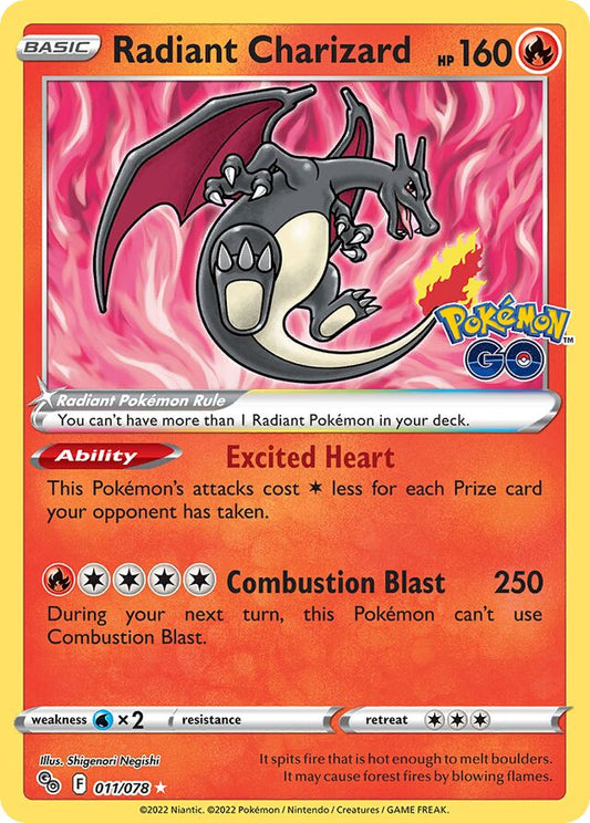Radiant Charizard - 011/078: Pokemon Go (PGO) (LP)