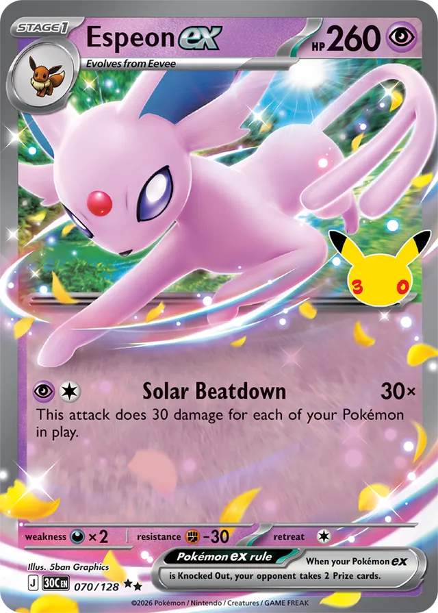 Espeon ex - 070/128: 30th Celebration (30C EN)