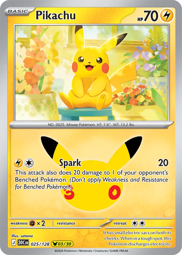 Pikachu 03/30 - 025/128: 30th Celebration (30C EN)