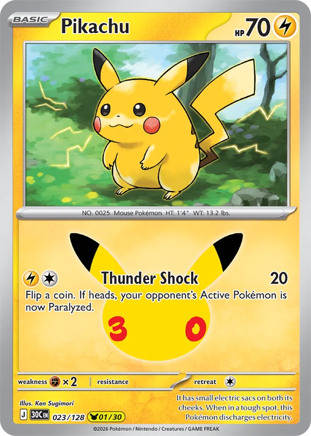Pikachu 01/30 - 023/128: 30th Celebration (30C EN)