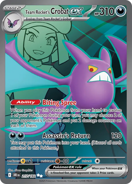 Team Rocket's Crobat EX- 217/182: Destined Rivals (DRI)