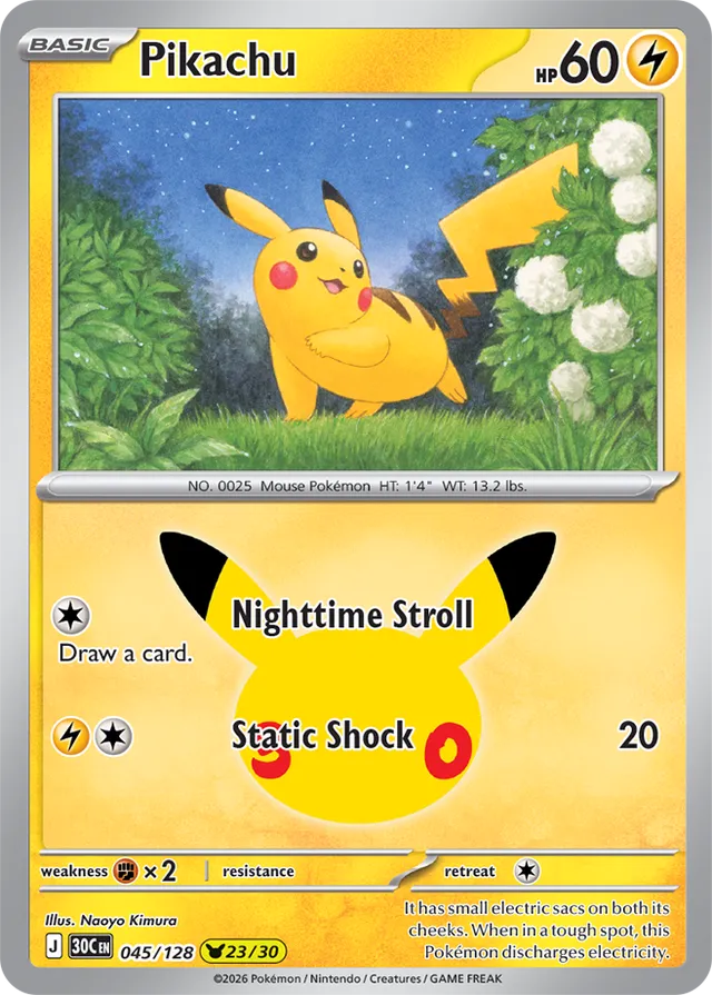 Pikachu 23/30 - 045/128: 30th Celebration (30C EN)