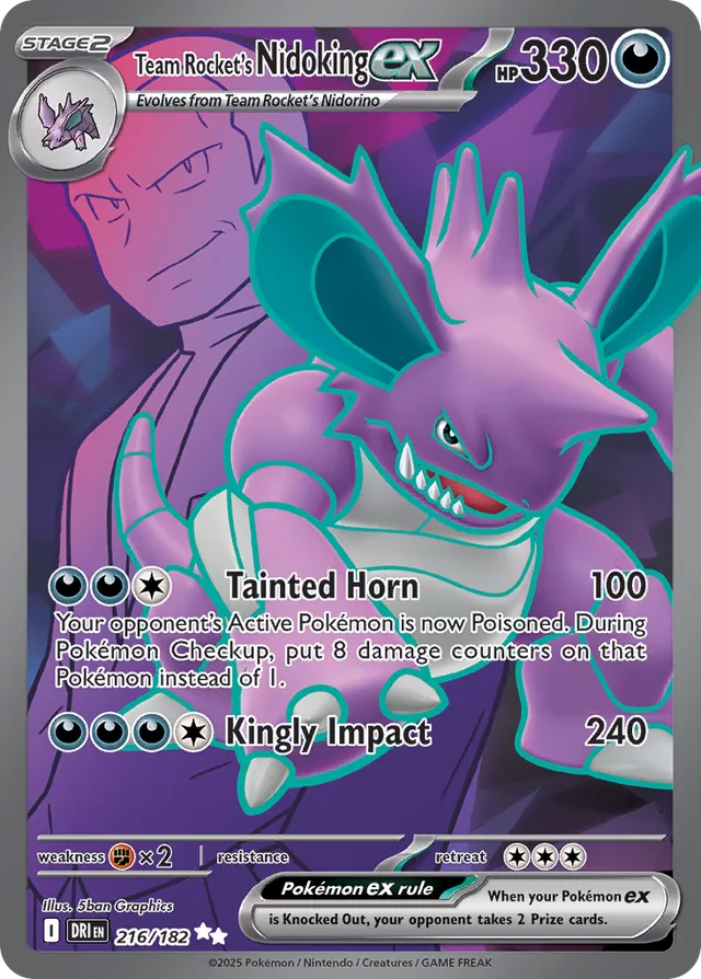 Team Rocket's Nidoking EX - 216/182 (DRI)