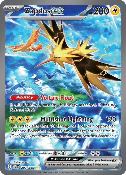 Zapdos EX – 202/165: S&V (MEW)