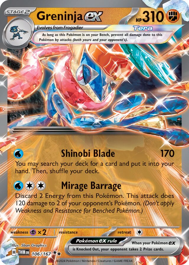Greninja EX - 106/167: Twilight Masquerade (TWM)