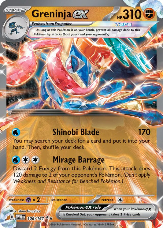 Greninja EX - 106/167: Twilight Masquerade (TWM)