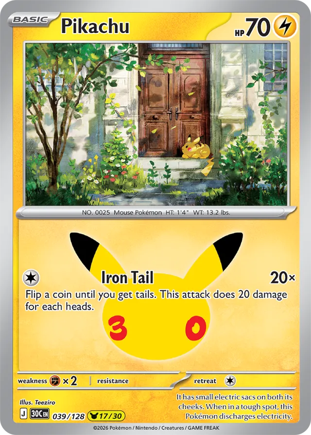 Pikachu 17/30 - 039/128: 30th Celebration (30C EN)