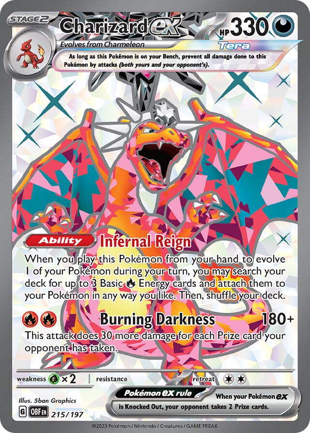 Charizard ex - 215/197: Obsidian Flames (OBF) (Damaged)