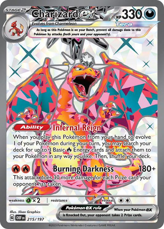Charizard ex - 215/197: Obsidian Flames (OBF) (Damaged)