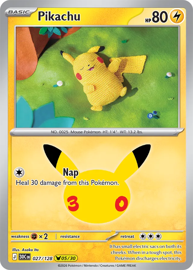 Pikachu 05/30 - 027/128: 30th Celebration (30C EN)