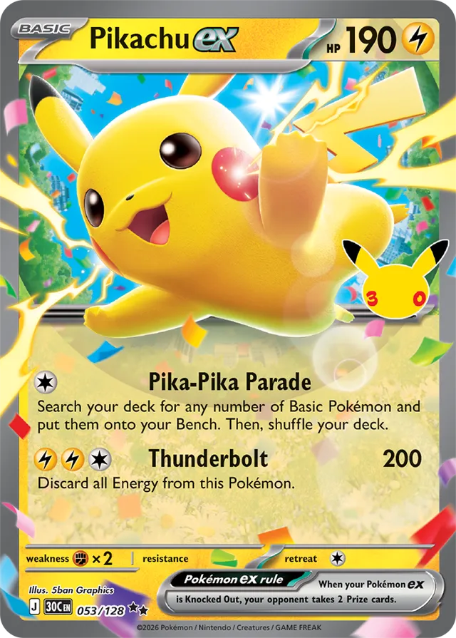Pikachu ex Day - 053/128: 30th Celebration (30C EN)