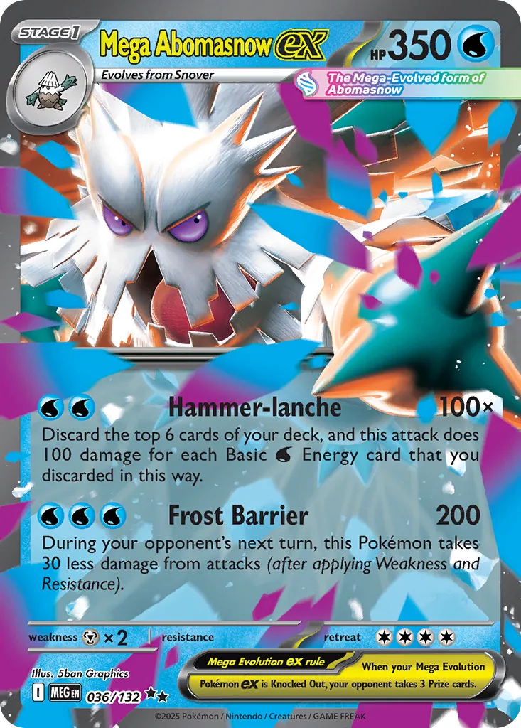 Mega Abomasnow EX- 036/132: Mega Evolution (MEG)