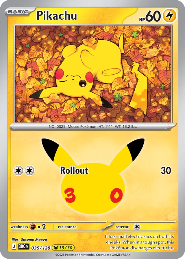 Pikachu 13/30 - 035/128: 30th Celebration (30C EN)