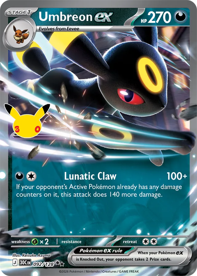 Umbreon ex - 092/128: 30th Celebration (30C EN)