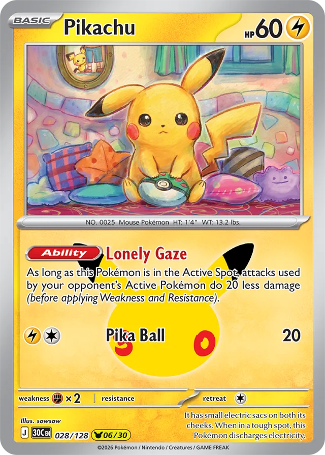 Pikachu 06/30 - 028/128: 30th Celebration (30C EN)