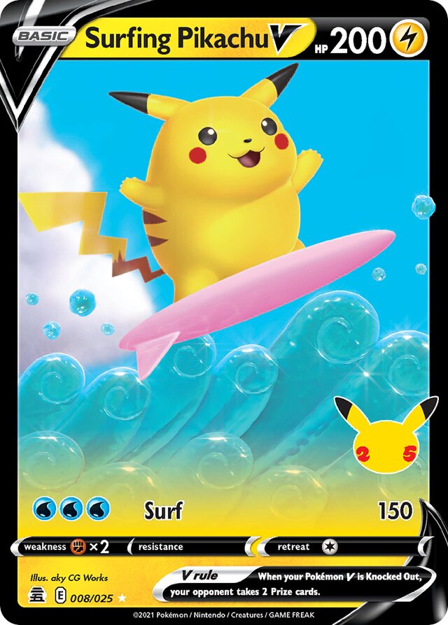 Surfing Pikachu V - 008/025: Celebrations (CEL)