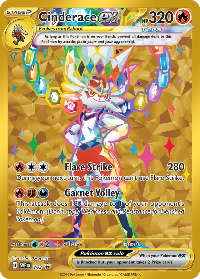 Cinderace ex - 163: Black Star Promos